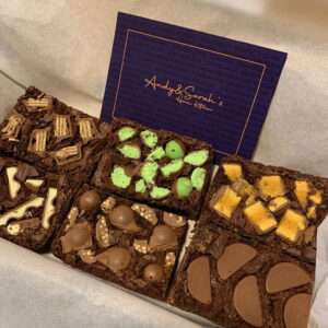 Brownie treat boxes, brownie gift boxes, fully loaded brownie slices, best brownie slices with UK delivery